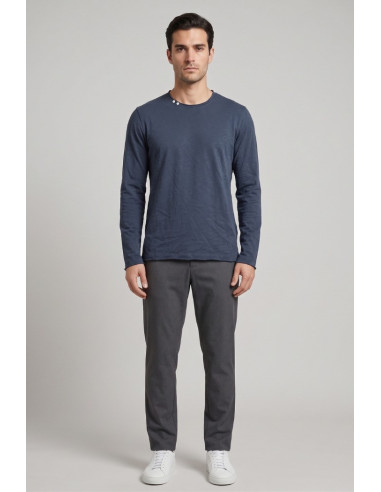 Guy t-shirt manica lunga con orli vivi Mondial467-jsb3 M49907 [27e86083]