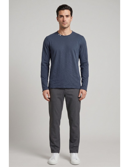 Guy t-shirt manica lunga con orli vivi Mondial467-jsb3 M49907 [27e86083]