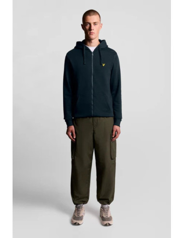 Lyle & Scott felpa a zip con cappuccio in cotone ML420VOG [01d3c7d1]