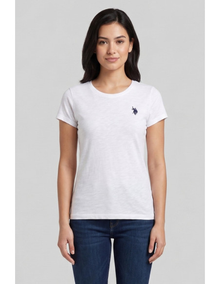 US Polo ASSN t-shirt in cotone con logo ricamato Lucy US43354020 [1485a3b9]