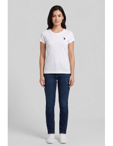 US Polo ASSN t-shirt in cotone con logo ricamato Lucy US43354020 [7abe21b0]