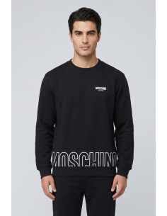 Moschino felpa girocollo in cotone con stampa logo sul fondo V1A1711-4418 [aa6f69fb]