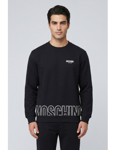 Moschino felpa girocollo in cotone con stampa logo sul fondo V1A1711-4418 [aa6f69fb]
