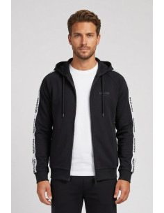 Moschino felpa in cotone stretch con zip e bande logate V1A1782-4409 [f23ca155]