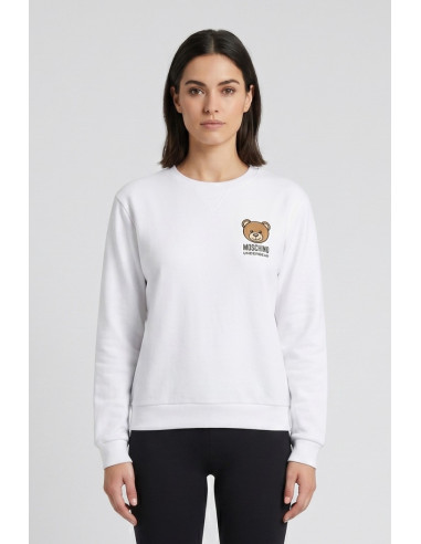 Moschino felpa girocollo in cotone stretch con logo orso V6A1705-4409 [99876743]