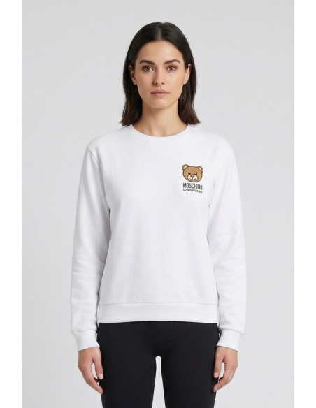 Moschino felpa girocollo in cotone stretch con logo orso V6A1705-4409 [99876743]
