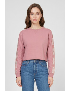 Moschino felpa girocollo cropped delavè con bande logate V6A1708-4436 [8870d7a8]