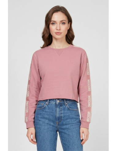 Moschino felpa girocollo cropped delavè con bande logate V6A1708-4436 [8870d7a8]