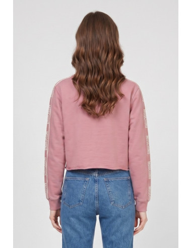 Moschino felpa girocollo cropped delavè con bande logate V6A1708-4436 [e64b55a1]