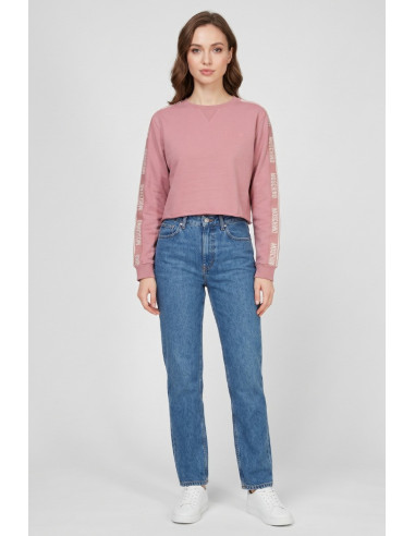 Moschino felpa girocollo cropped delavè con bande logate V6A1708-4436 [e31b12bf]