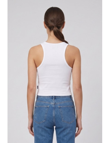 Moschino canotta in cotone stretch con stampa logo orso V6A8901-4410 [61b863ee]