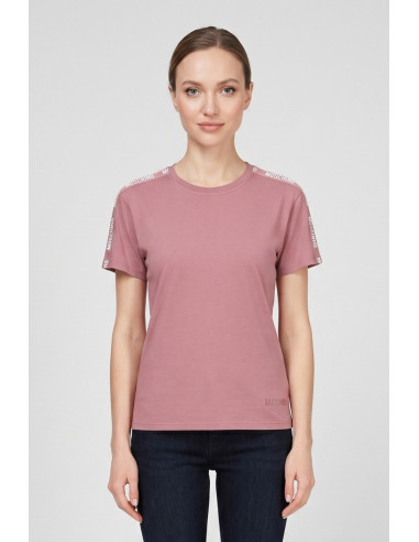 Moschino t-shirt in cotone delavè con bande logate V6A0703-4437 [576ad3b9]