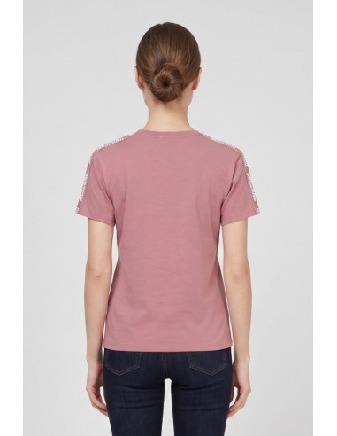Moschino t-shirt in cotone delavè con bande logate V6A0703-4437 [395151b0]