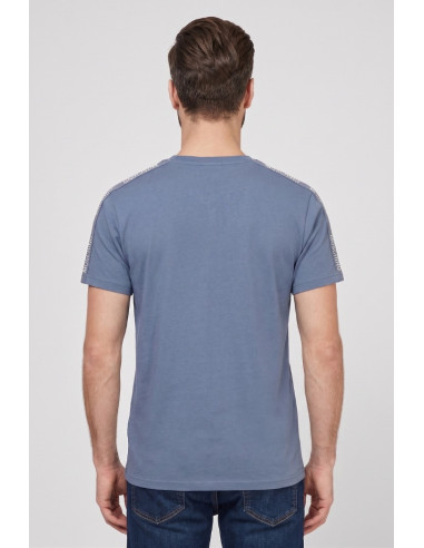 Moschino t-shirt in cotone delavè con bande logate V1A0702-4437 [0b385612]