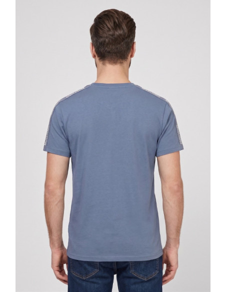 Moschino t-shirt in cotone delavè con bande logate V1A0702-4437 [0b385612]