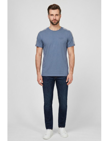 Moschino t-shirt in cotone delavè con bande logate V1A0702-4437 [0e68110c]
