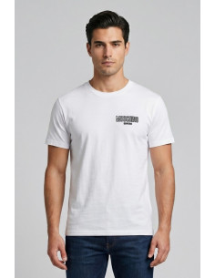 Moschino t-shirt in jersey di cotone con stampa logo V3A0701-9421 [3340b1f0]
