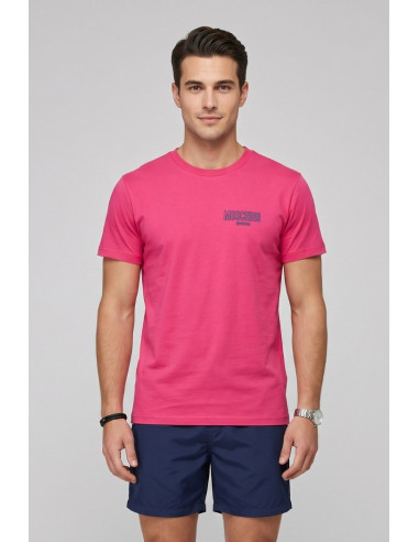 Moschino t-shirt in jersey di cotone con stampa logo V3A0701-9421 [a1f5663b]