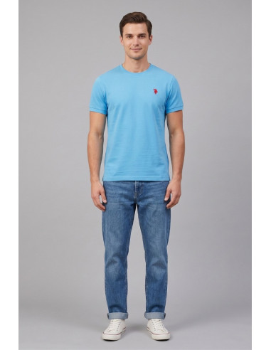 US Polo ASSN t-shirt in piquet di cotone con logo ricamato Bren US43154006 [233d1b3b]