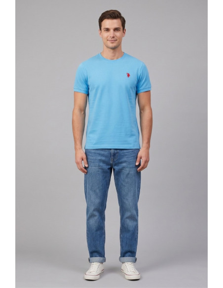 US Polo ASSN t-shirt in piquet di cotone con logo ricamato Bren US43154006 [233d1b3b]