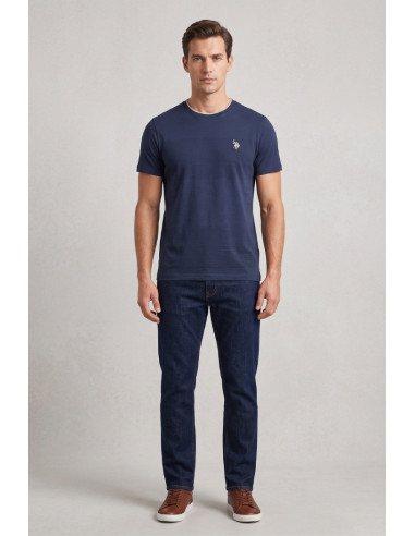 US Polo ASSN t-shirt maglia con lavorazioni e logo ricamato Ivo US43154027 [9233d00b]