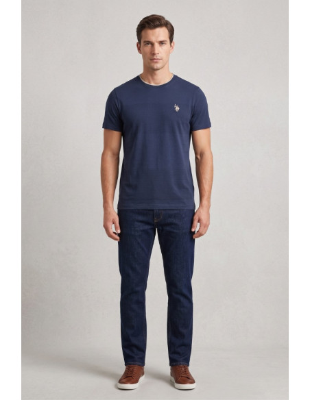 US Polo ASSN t-shirt maglia con lavorazioni e logo ricamato Ivo US43154027 [9233d00b]