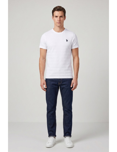 US Polo ASSN t-shirt maglia con lavorazioni e logo ricamato Lluc US43154052 [f9373a3b]