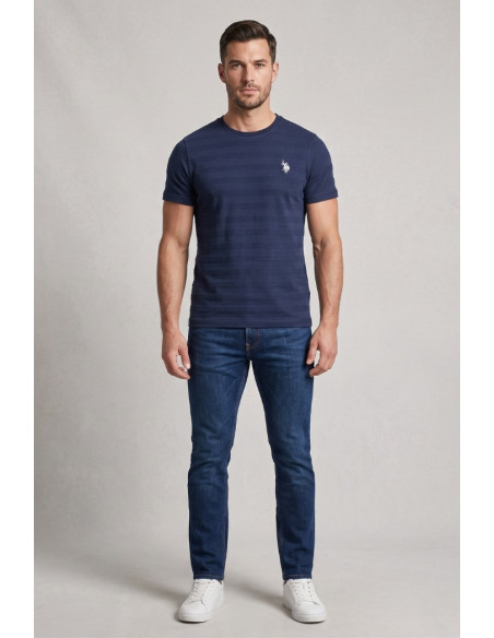 US Polo ASSN t-shirt maglia con lavorazioni e logo ricamato Lluc US43154052 [6229803d]