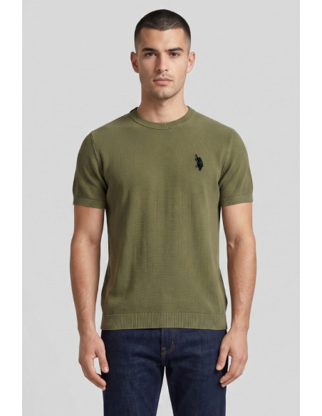 US Polo ASSN t-shirt maglia delavè con logo ricamato Devon US43154013 [8e67f8cc]