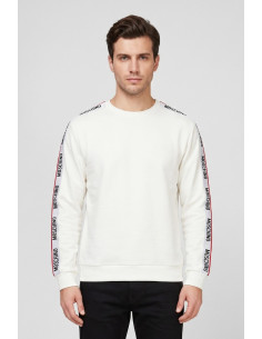 Moschino felpa girocollo in cotone con bande logate V1A1781-4409 [f960f96c]