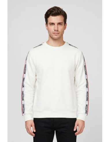 Moschino felpa girocollo in cotone con bande logate V1A1781-4409 [f960f96c]