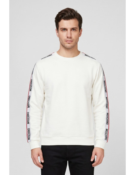 Moschino felpa girocollo in cotone con bande logate V1A1781-4409 [f960f96c]