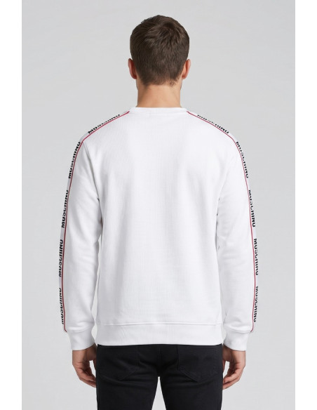 Moschino felpa girocollo in cotone con bande logate V1A1781-4409 [2046ba61]