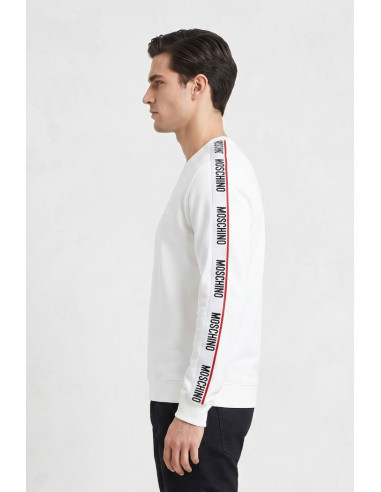 Moschino felpa girocollo in cotone con bande logate V1A1781-4409 [975b7b65]