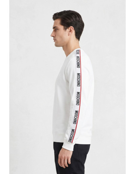 Moschino felpa girocollo in cotone con bande logate V1A1781-4409 [975b7b65]