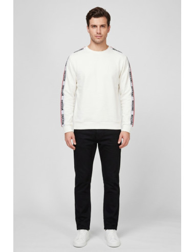 Moschino felpa girocollo in cotone con bande logate V1A1781-4409 [920b3c7b]