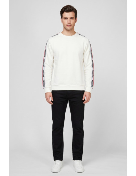 Moschino felpa girocollo in cotone con bande logate V1A1781-4409 [920b3c7b]