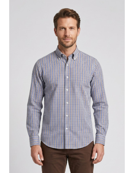 Vipa Camiceria camicia in cotone a quadri Graz [57c145df]