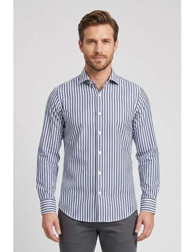Vipa Camiceria camicia rigata in cotone Lingua [3ea43a8b]