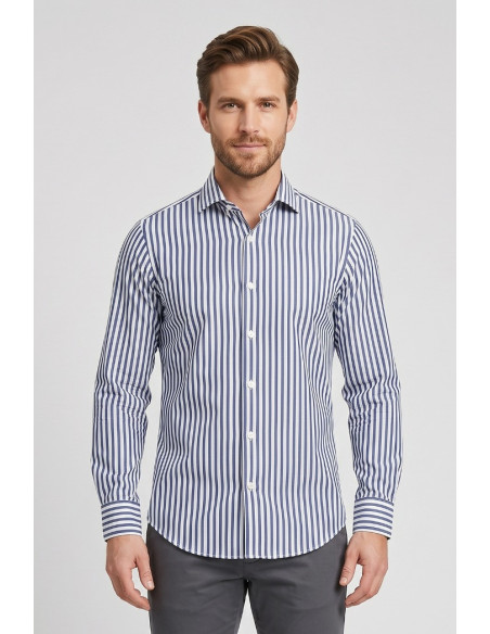 Vipa Camiceria camicia rigata in cotone Lingua [3ea43a8b]