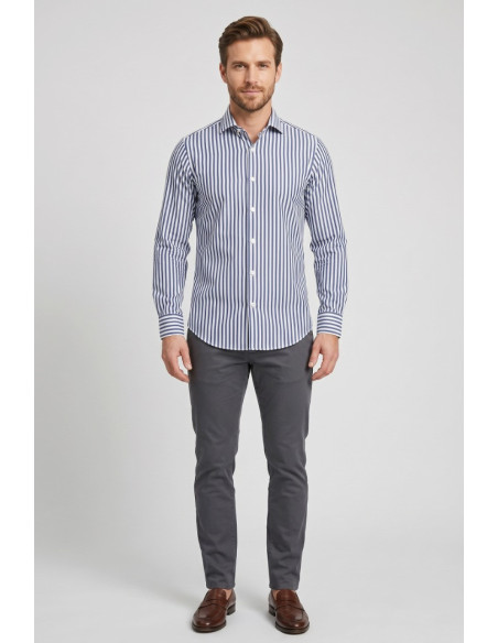 Vipa Camiceria camicia rigata in cotone Lingua [509fb882]