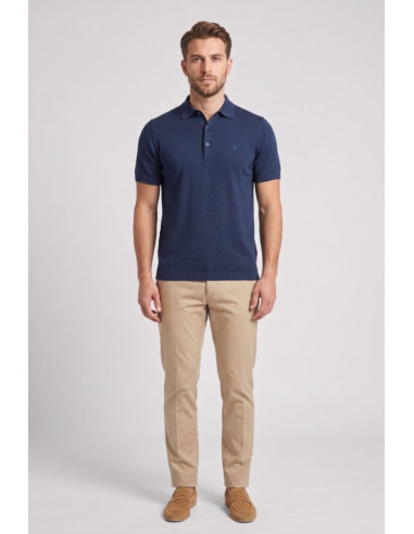 Jaggy polo in filo con logo ricamo Drake JMD054DZ144261 [0eb33c15]