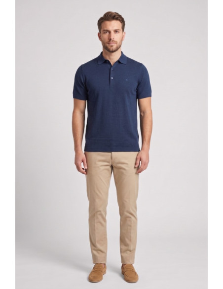 Jaggy polo in filo con logo ricamo Drake JMD054DZ144261 [0eb33c15]