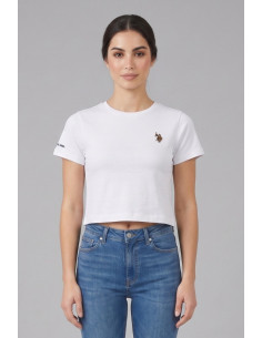 US Polo ASSN t-shirt cropped in jersey con logo ricamato Liby US43354024 [9c92db94]