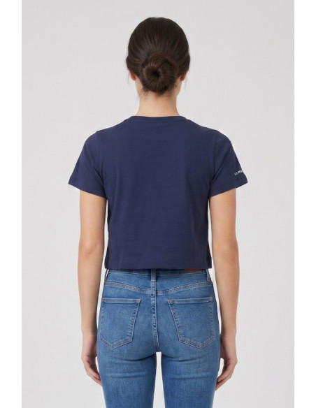 US Polo ASSN t-shirt cropped in jersey con logo ricamato Liby US43354024 [deaa229f]