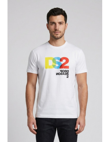 Drop Season 2 t-shirt in jersey di cotone con stampa logo SS26B06 [55e9b6c0]