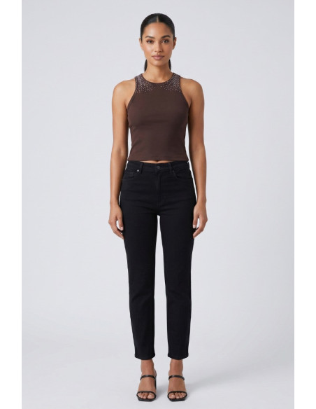 Fly Girl canotta in cotone con strass 11696/02 [23aa1a37]