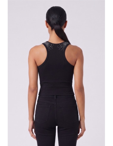 Fly Girl canotta in cotone con strass 11696/02 [e6b7ce54]