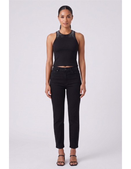 Fly Girl canotta in cotone con strass 11696/02 [51aa0f50]