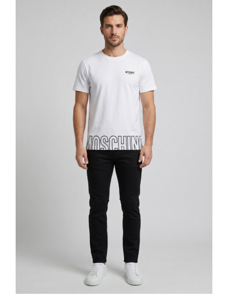 Moschino t-shirt in jersey con stampa lettering V1A0708-4419 [8ef66a44]